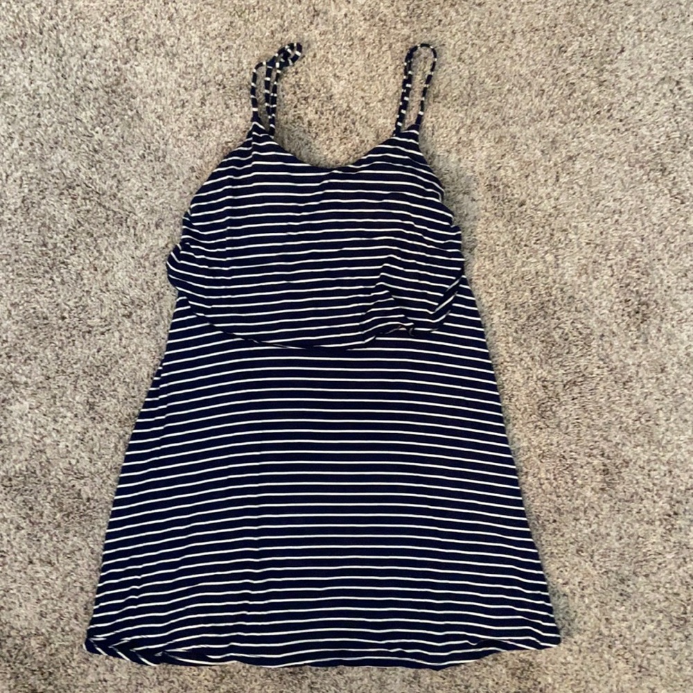 AE Outfitters Navy Blue & White Striped Dress